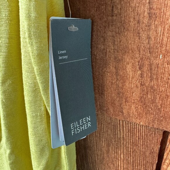 NWT Eileen Fisher Citron U-Neck Sleeveless Long Line Linen Tank Top - Women's 1X - Picture 5 of 9